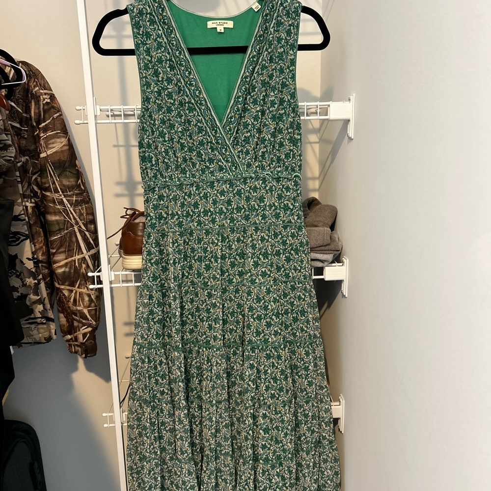 Max Studio Teal Floral Midi Dress